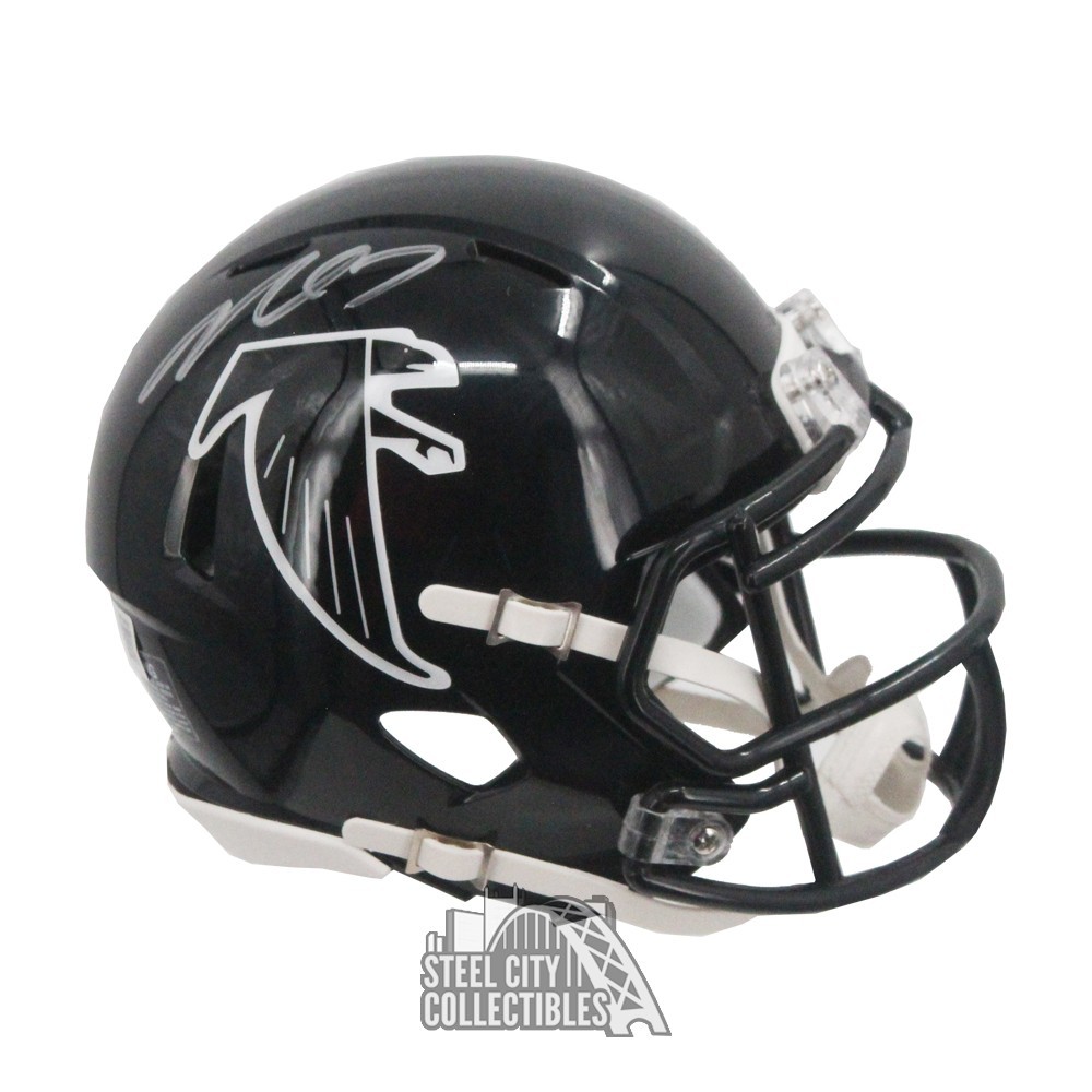 Michael Vick Autographed Atlanta Flat White Mini Football Helmet - BAS