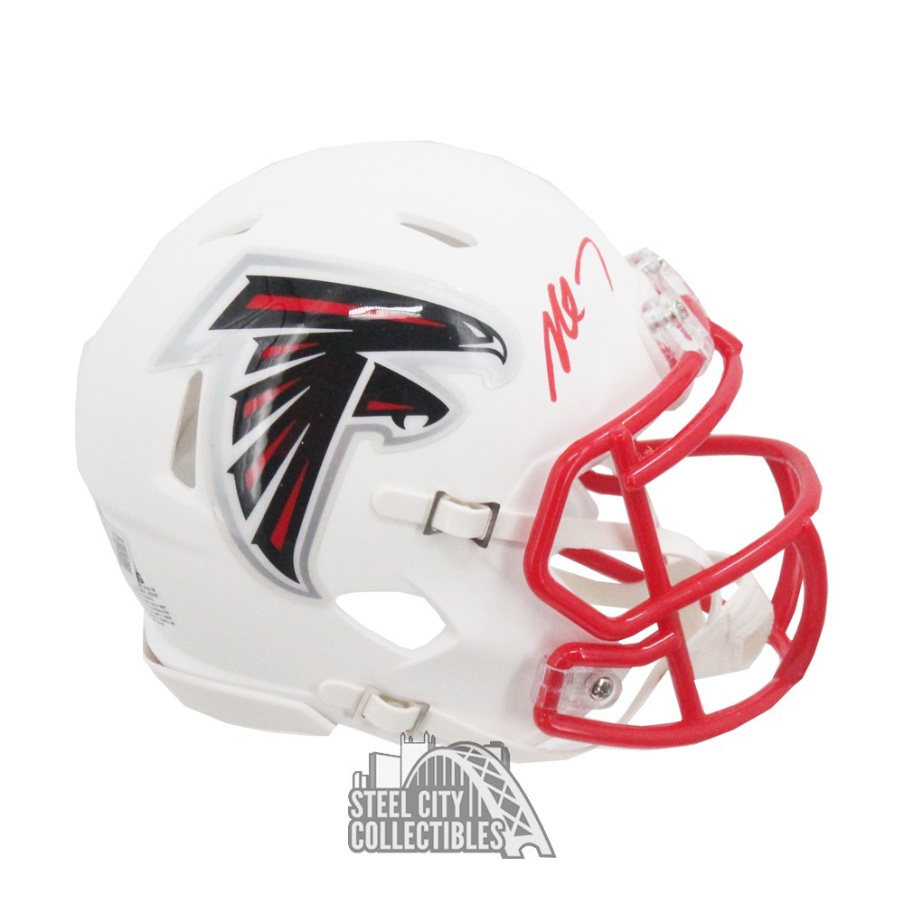 Michael Vick Autographed Atlanta Flat White Mini Football Helmet - BAS