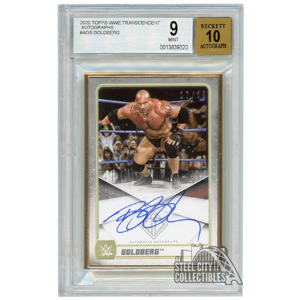 Goldberg 2020 Topps Transcendent WWE Autograph Card 17/25 BGS 9 | Steel ...