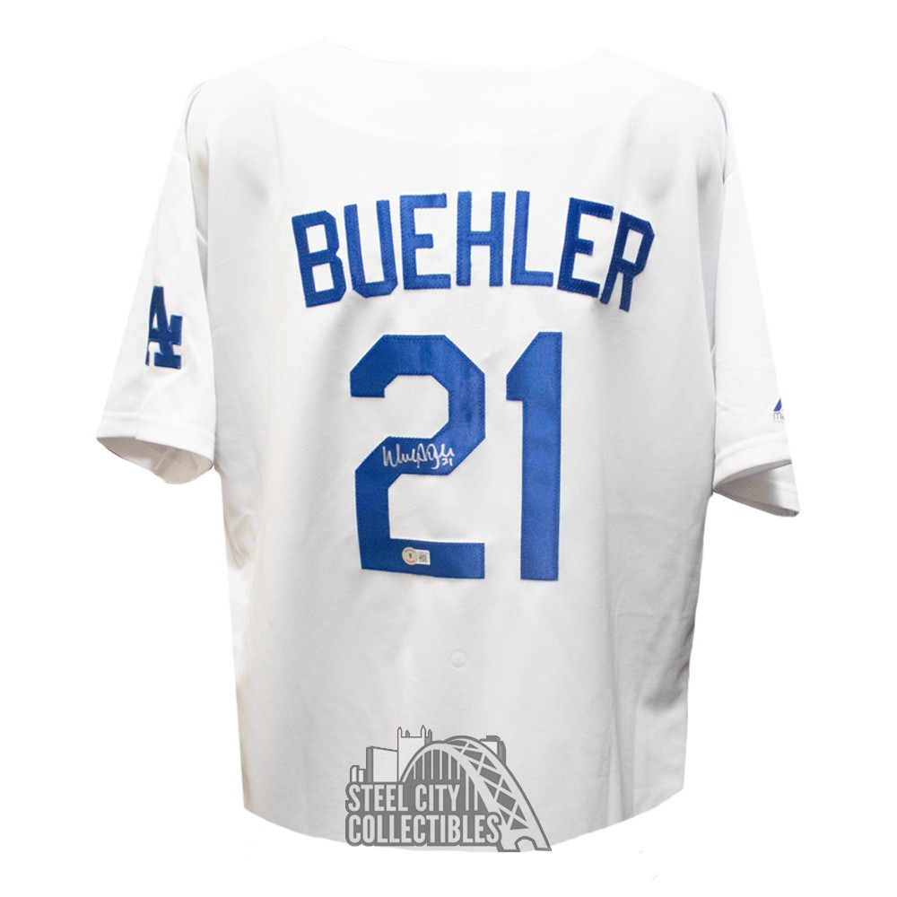 Walker Buehler Autographed Los Angeles Dodgers White Majestic