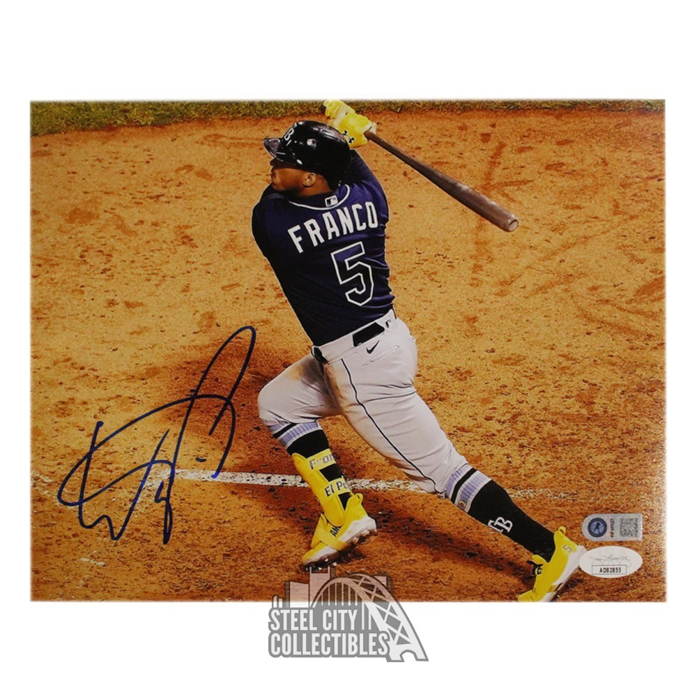 Wander Franco Autographed Tampa Bay Custom Blue Baseball Jersey 10-Count  Lot - JSA COA
