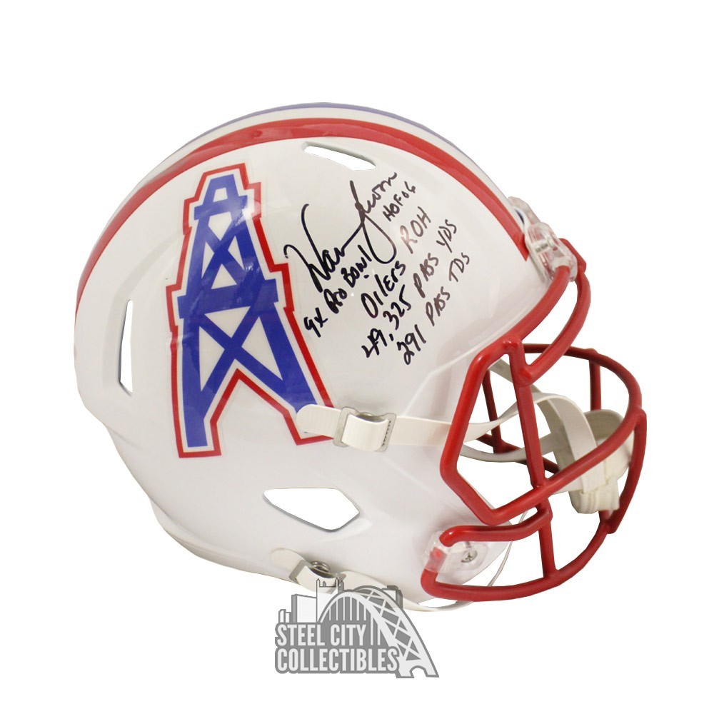 Warren Moon Houston Oilers Autographed Mitchell & Ness Blue