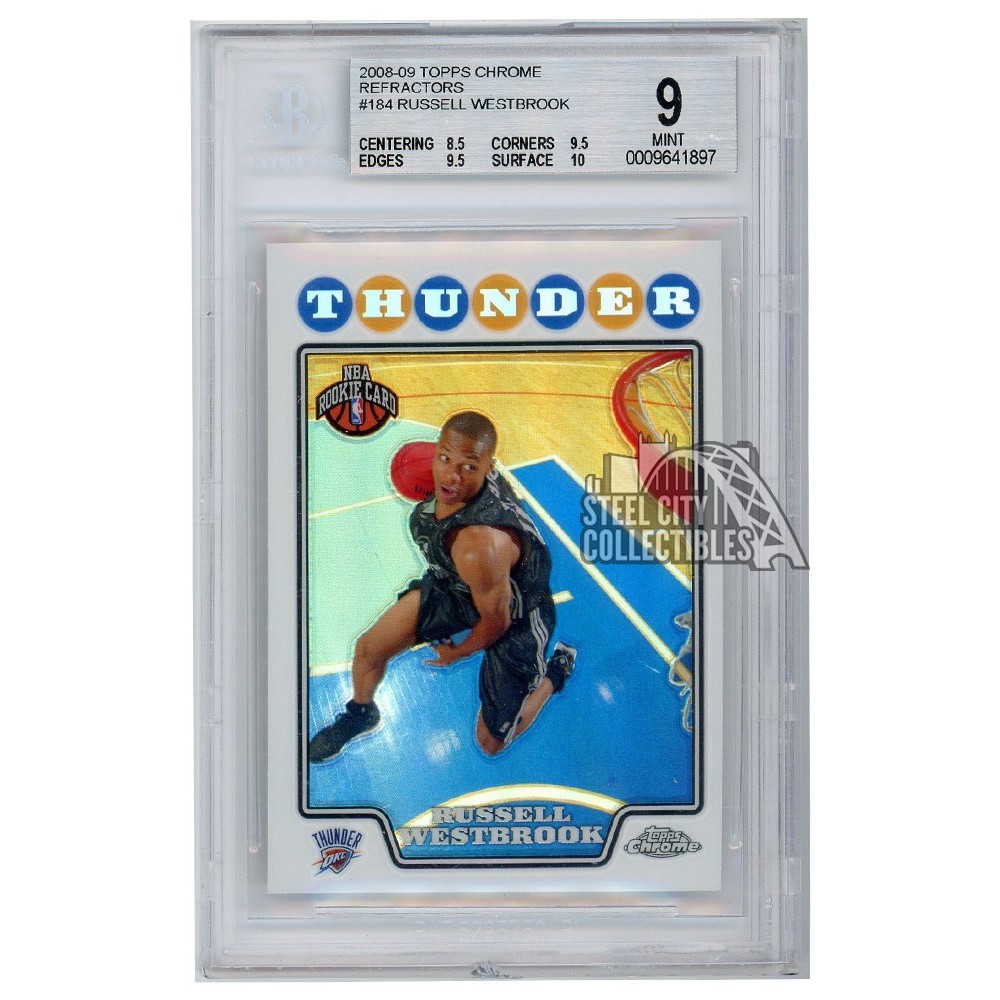 Russell Westbrook 2008-09 Topps Chrome Refractors Rookie Card #184 BGS 9  Mint