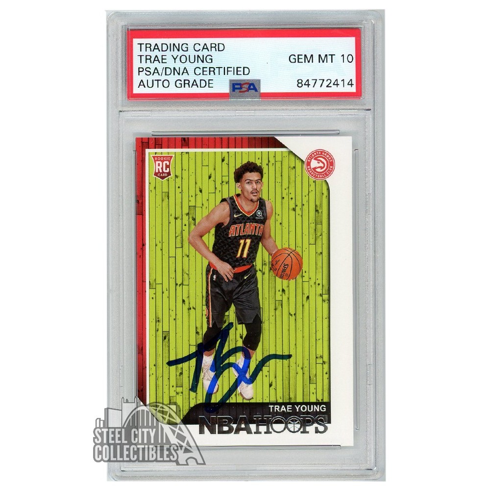 Trae Young 2018-19 Panini Hoops Autograph RC Card #250 PSA/DNA 10