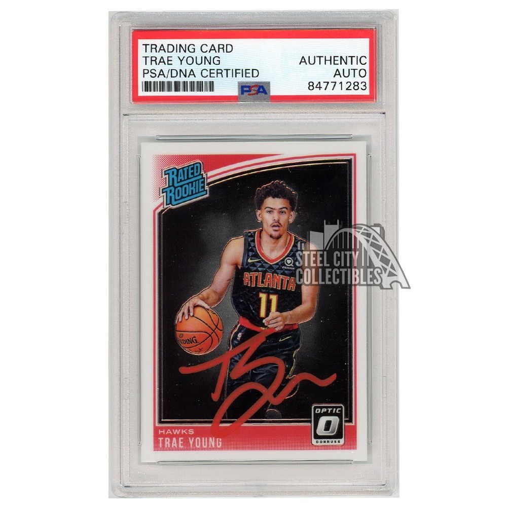 Trae Young 2018-19 Panini Donruss Optic Rated Rookie Autograph RC