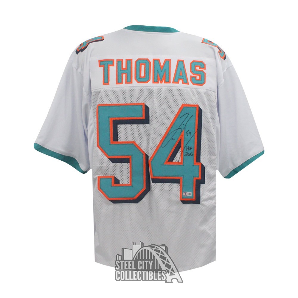 Zach Thomas HOF 2023 Autographed Miami Custom White Football Jersey - BAS