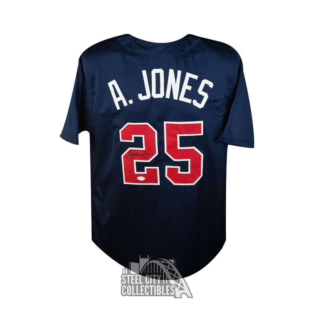 Andruw Jones Autographed Atlanta Red Custom Baseball Jersey - BAS