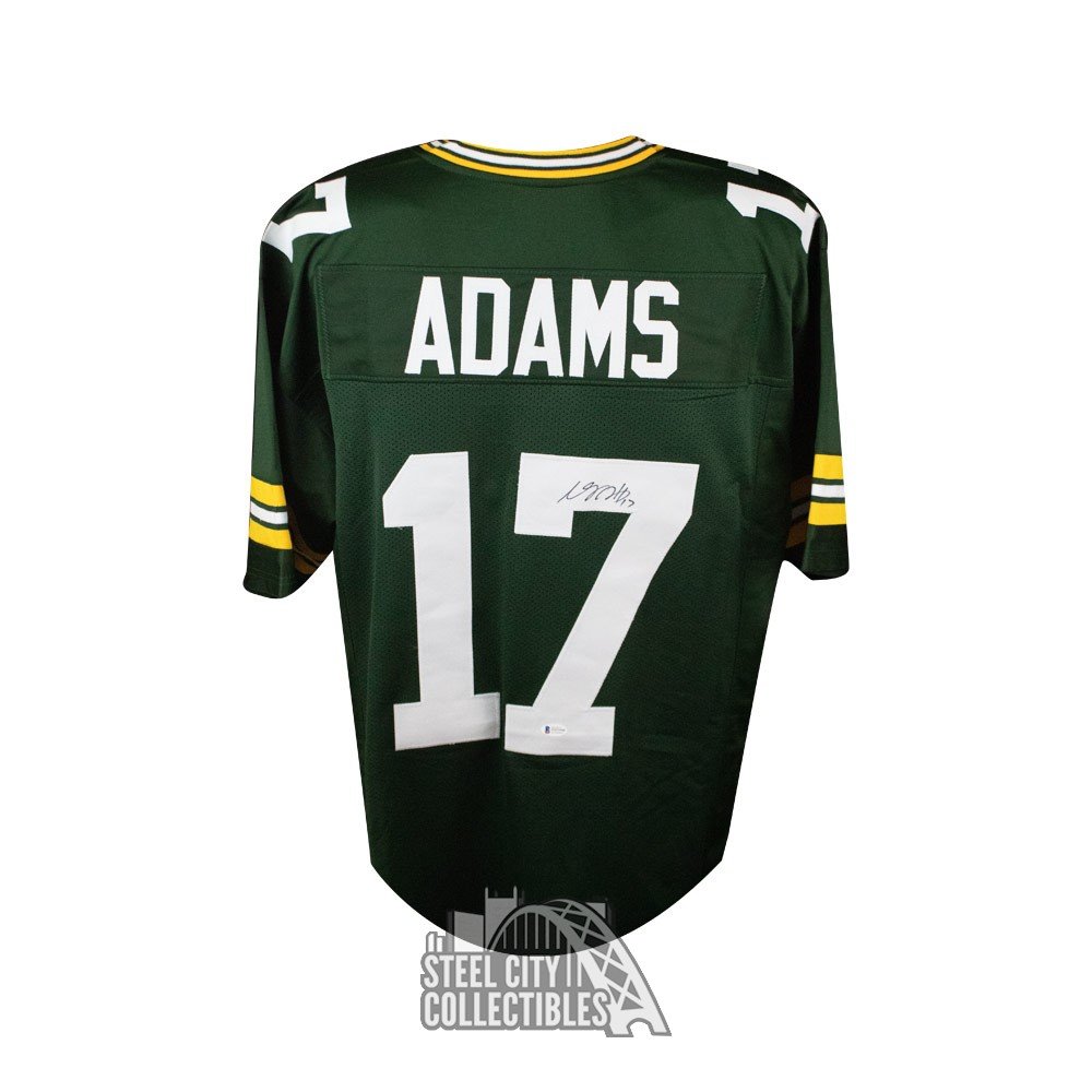 Davante Adams Autographed Green Bay Custom Football Jersey - BAS COA