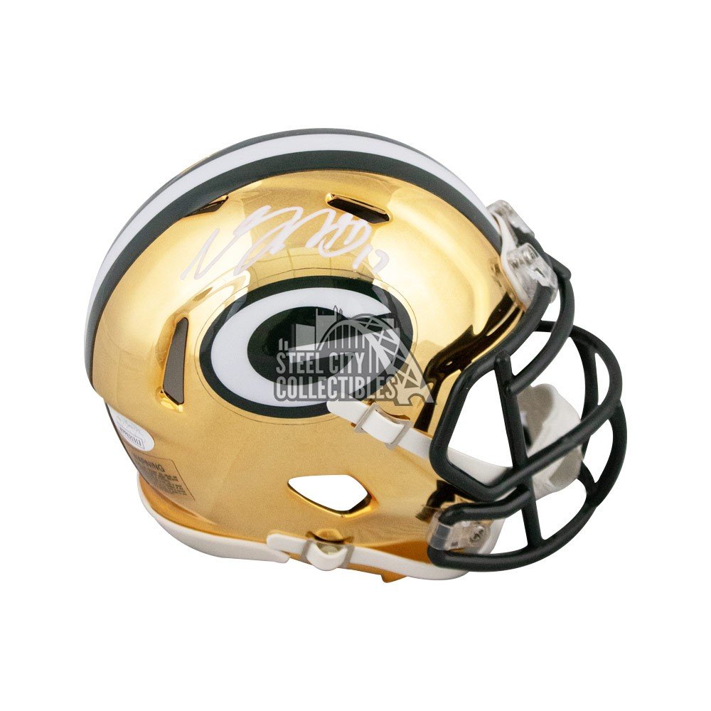 Davante Adams Autographed Green Bay Packers Chrome Mini Football Helmet -  JSA COA