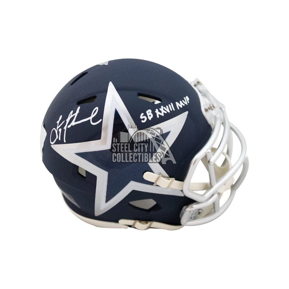 troy aikman signed mini helmet