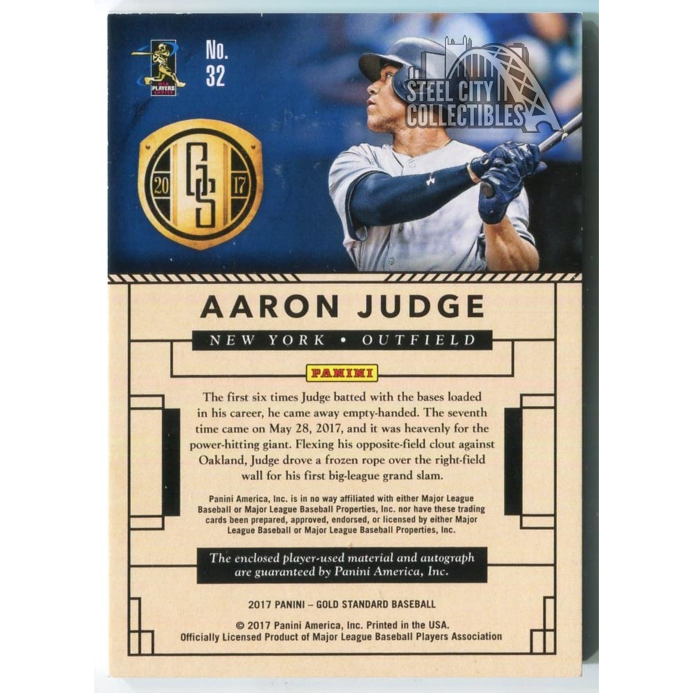 Aaron Judge 2017 Panini Chronicles Gold Standard Rookie Jersey Autograph  081/199