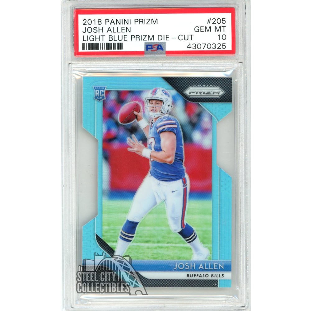 Josh Allen 2018 Panini Prizm Light Blue Rookie Die Cut /199 205 PSA 10