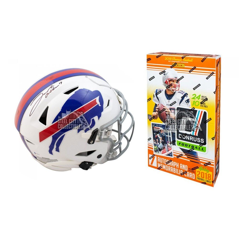 Josh Allen Autographed Buffalo Chrome Mini Football Helmet - BAS