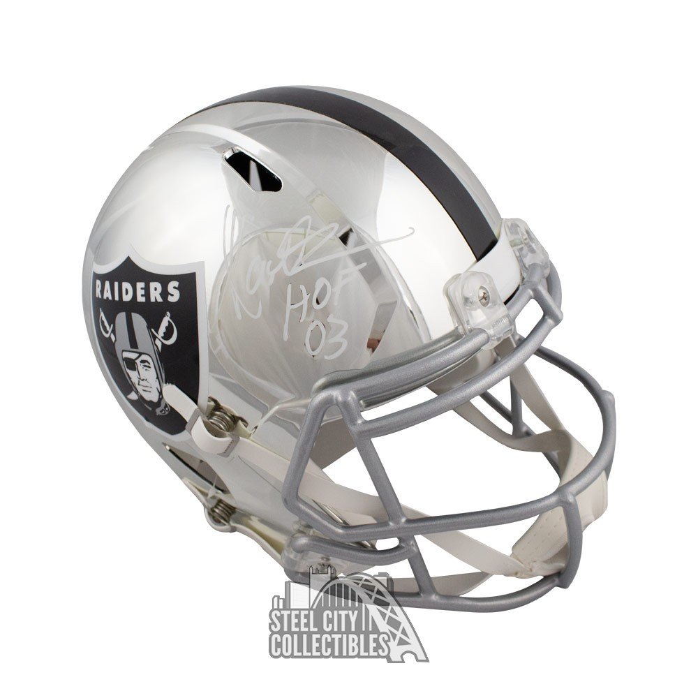 Marcus Allen HOF 03 Autographed Raiders Chrome F/S Football Helmet - BAS  COA