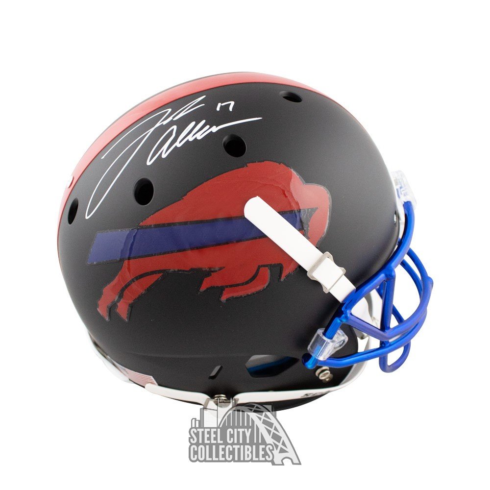 Josh Allen Autographed Buffalo Bills Camo Replica Full-Size Football Helmet  - BAS COA