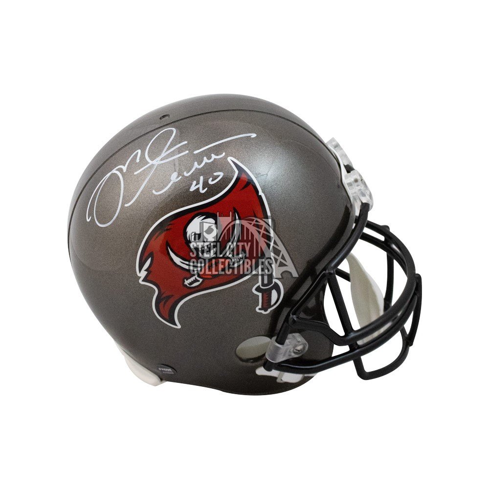 Mike Alstott SB Champs A Train Autographed Buccaneers Lunar Eclipse  Authentic Full-Size Football Helmet - BAS (Red Ink)