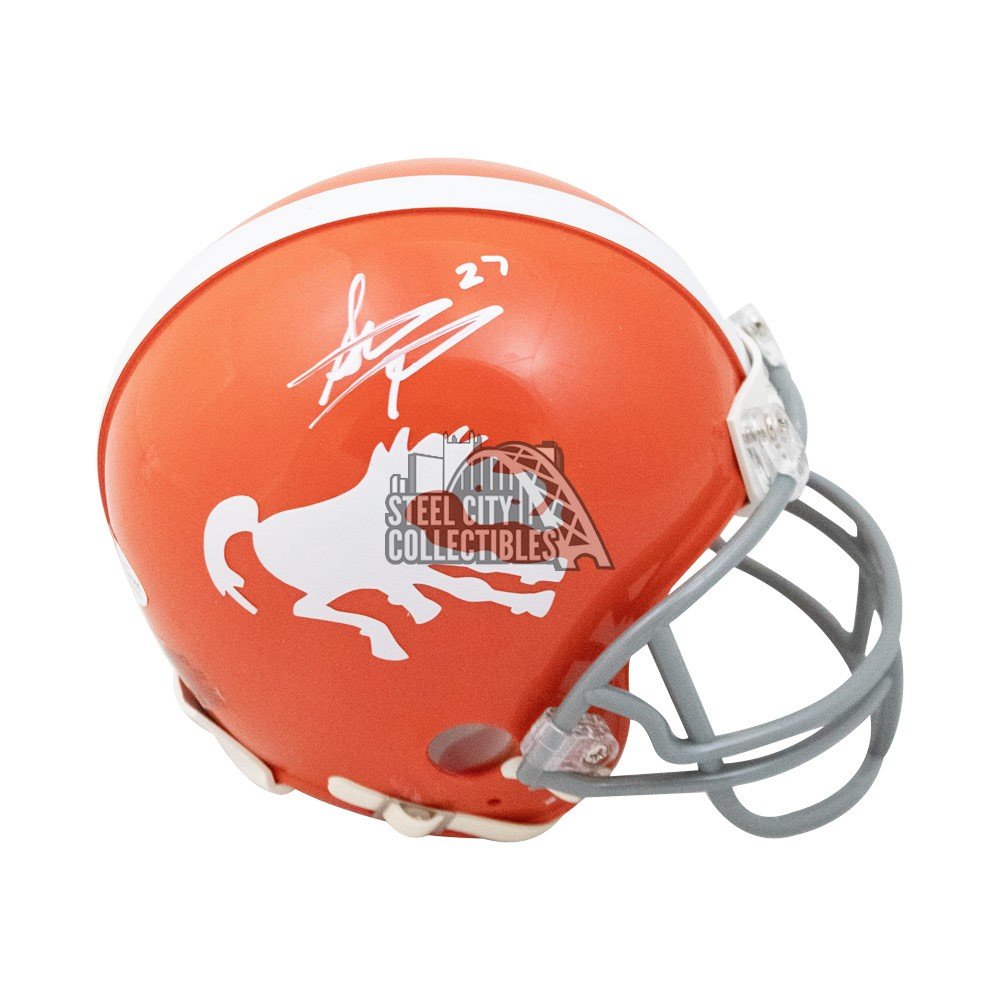 Steve Atwater Autographed Denver Broncos Orange Throwback Mini Football  Helmet - BAS COA