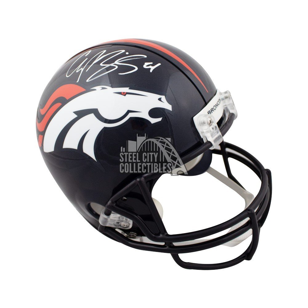 CHAMP BAILEY SIGNED FULL SIZE BRONCOS REPLICA HELMET W/ HOF - JSA