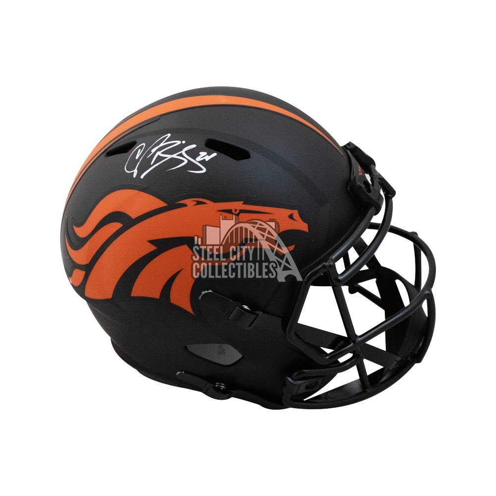 NFL Eclipse Mini Helmet Signed by Drew Lock Denver Broncos