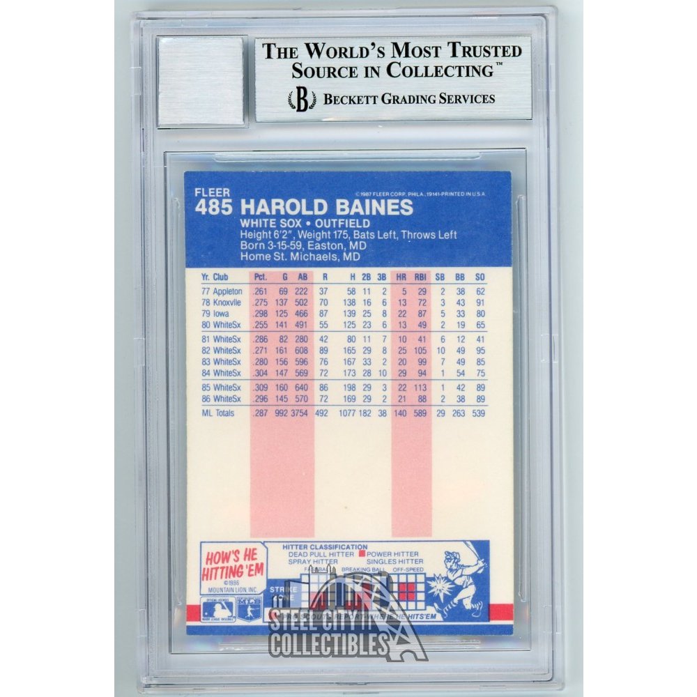 Harold Baines 1987 Fleer Autograph Auto Card #485 - BAS 10