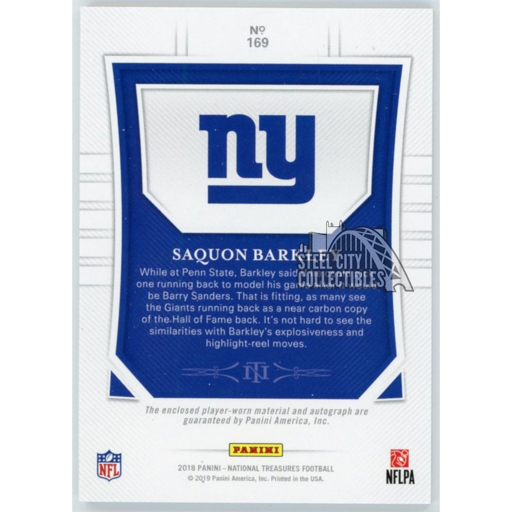 2018 Panini Unparalleled SAQUON BARKLEY - ROOKIE - AUTO - JERSEY #RJA-SB  Giants