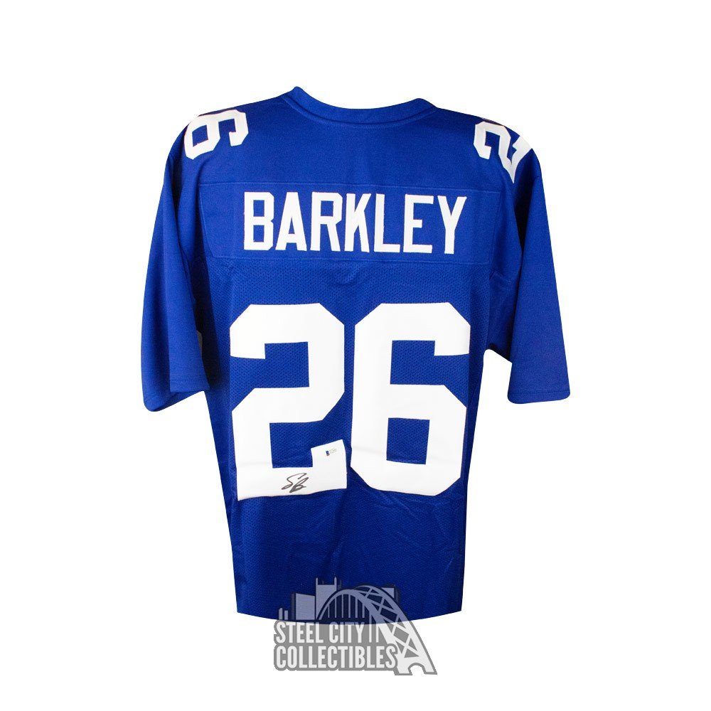 Signed Saquon Barkley Jersey - #26 Blue Nike Limited Beckett