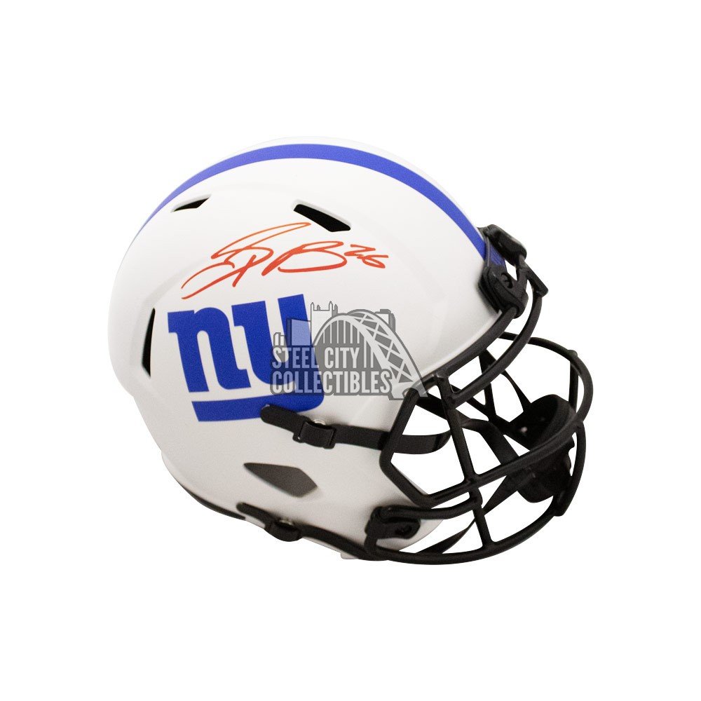 Saquon Barkley Autographed Giants Lunar Eclipse Replica Full-Size Football  Helmet - BAS