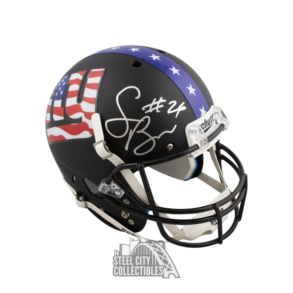 Saquon Barkley Autographed Giants Flash Authentic Full-Size Football Helmet  - BAS