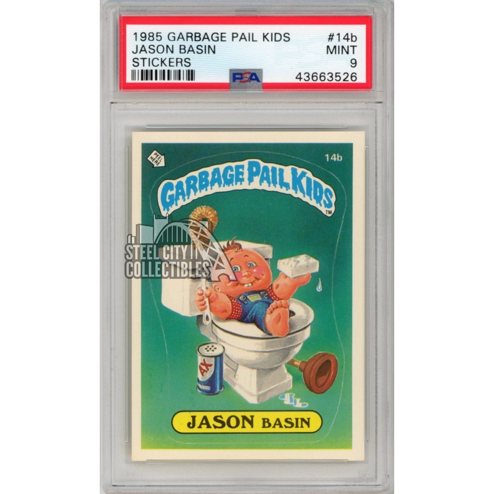 Jason Basin 1985 Garbage Pail Kids Sticker Card #14b PSA 9 | Steel City ...