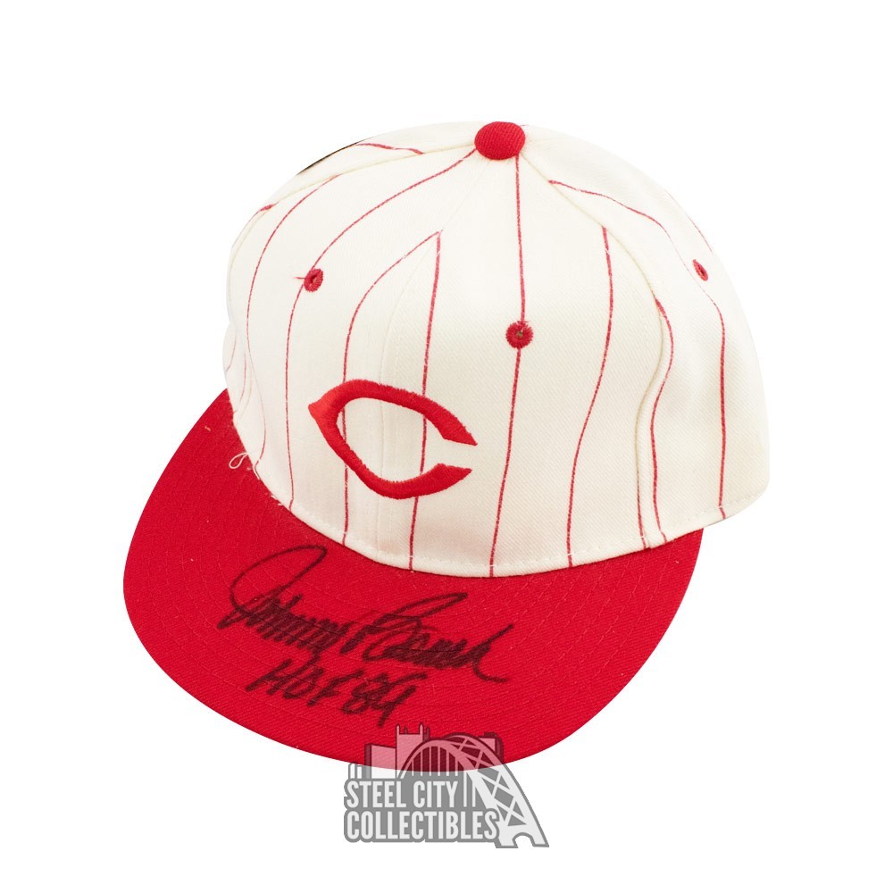 Johnny Bench HOF 89 Autographed Cincinnati Reds Baseball Cap Hat - BAS COA