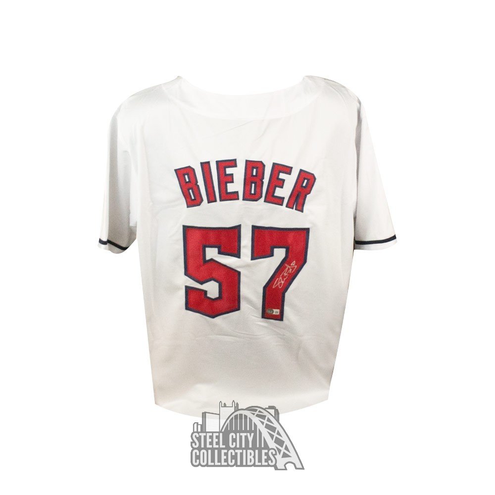 Shane Bieber Autographed Cleveland Indians Custom Baseball Jersey