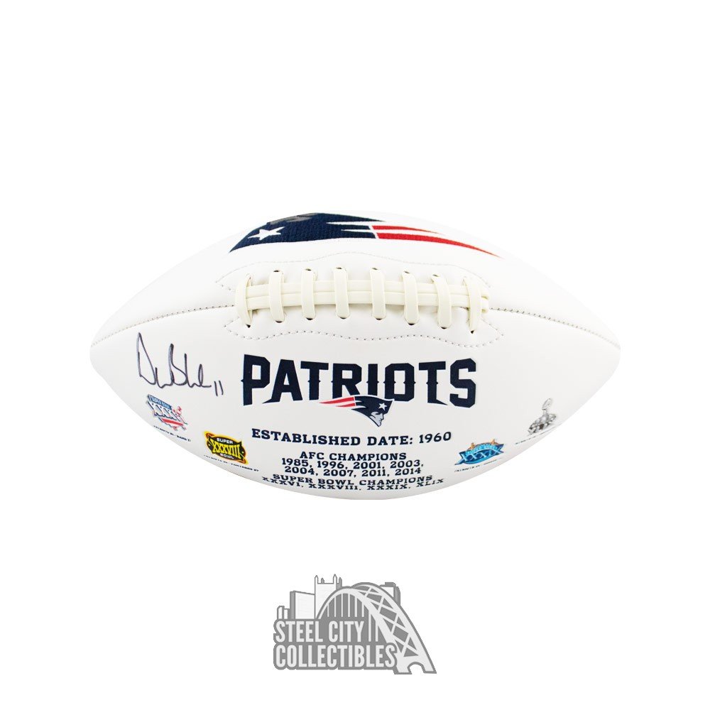 Drew Bledsoe Autographed New England Patriots Custom Blue Football