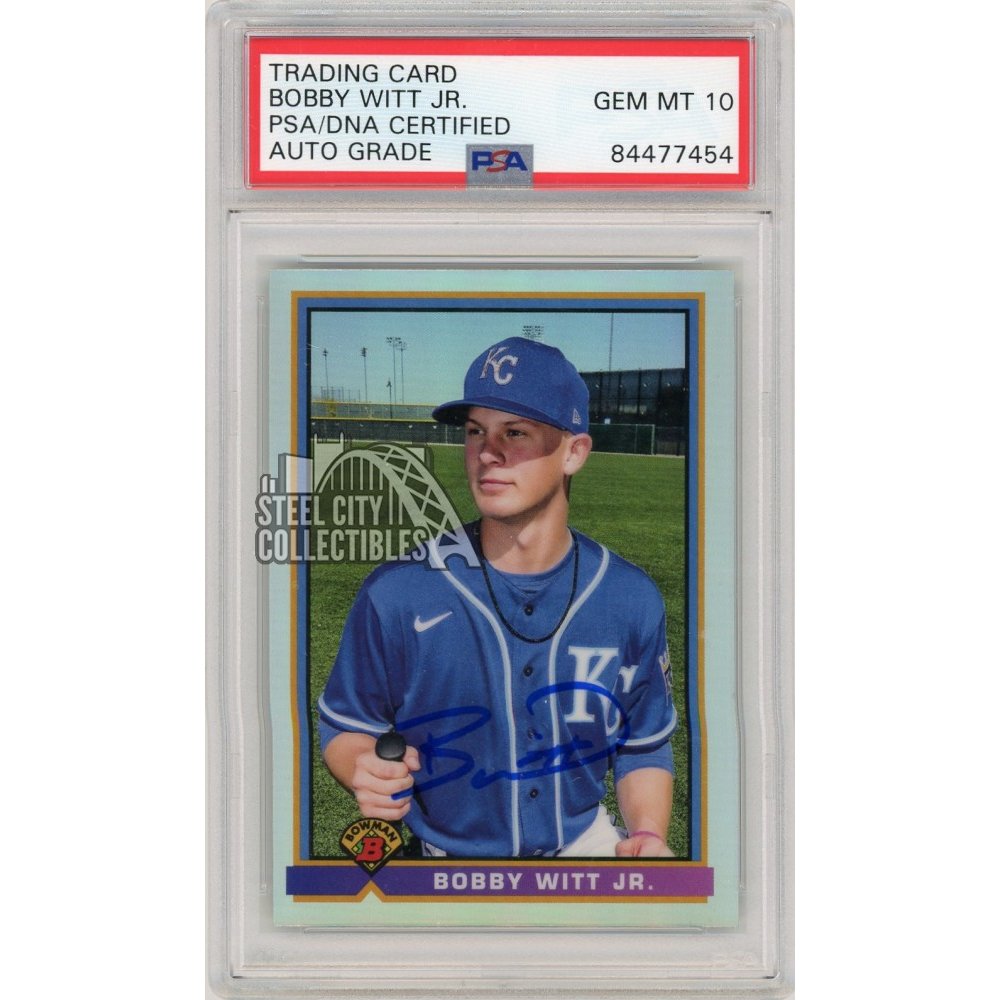 Bobby Witt Jr 2021 Bowman Autographed Rookie Card #28 - PSA/DNA 10