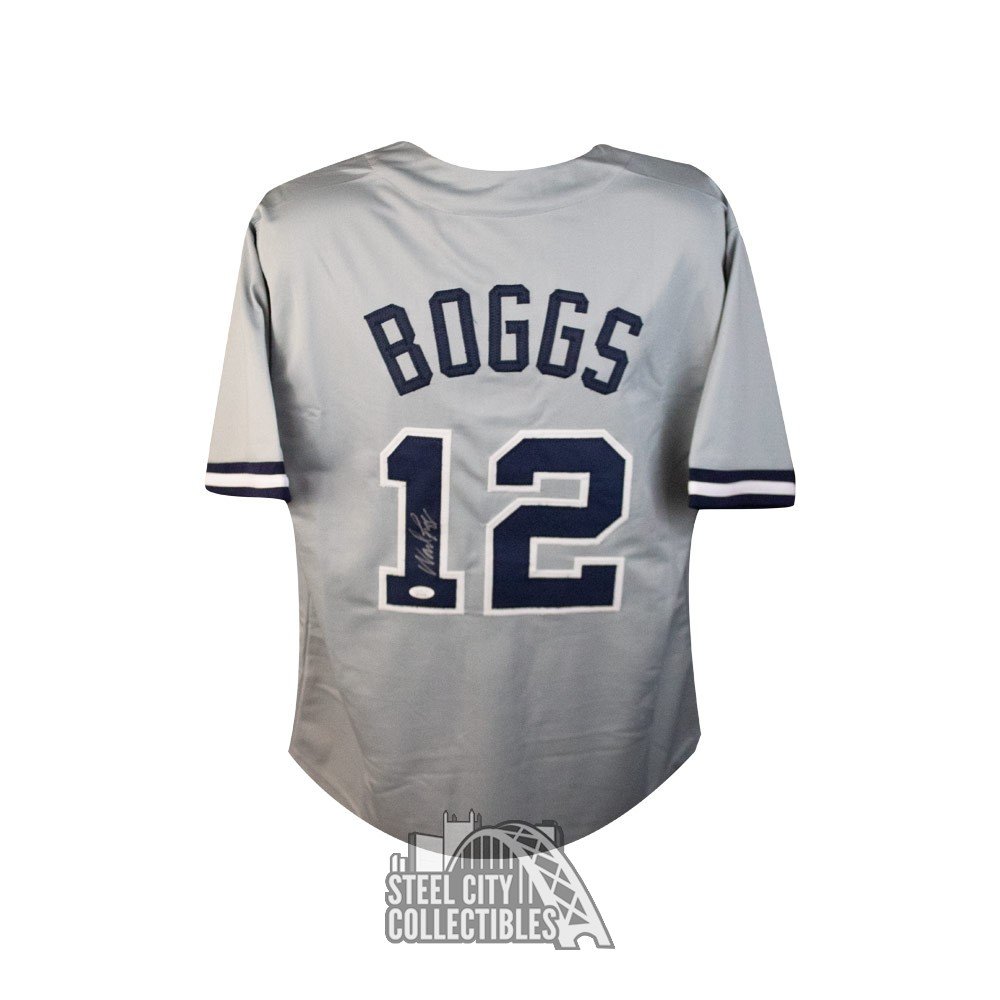 Wade Boggs Autographed New York Custom Gray Baseball Jersey - JSA COA