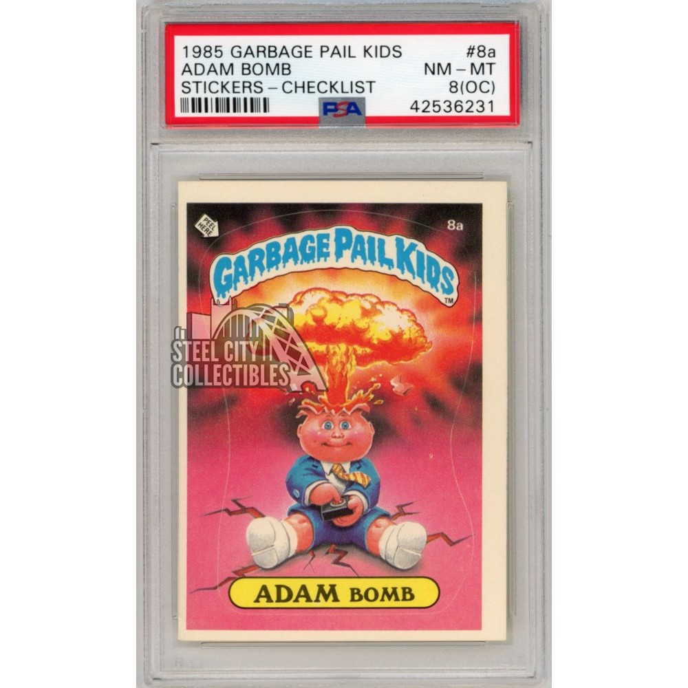 Adam Bomb 1985 Garbage Pail Kids Sticker Card #8A PSA 8 (OC) | Steel ...