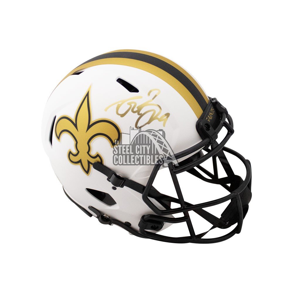 Shop Drew Brees New Orleans Saints Autographed Gold Full Size Authentic  Speed Helmet SB XLIV MVP