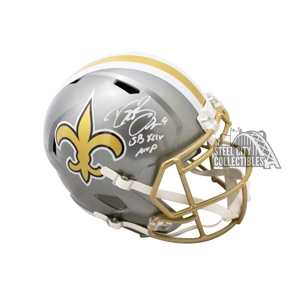 Drew Brees Autographed New Orleans Saints Lunar Eclipse Replica Full-Size  Football Helmet - BAS COA