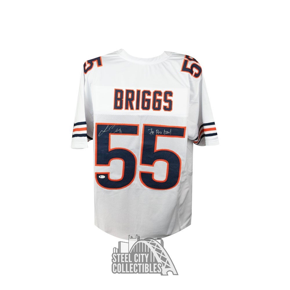 Lance Briggs 7x Pro Bowl Autographed Chicago White Custom Football Jersey -  BAS COA