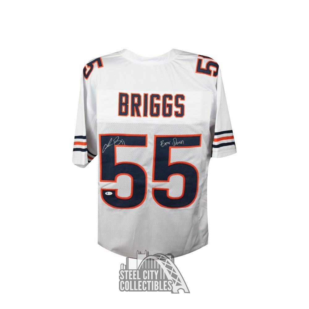 Lance Briggs Bear 4 Life Autographed Chicago Custom Orange Football Jersey  - BAS COA