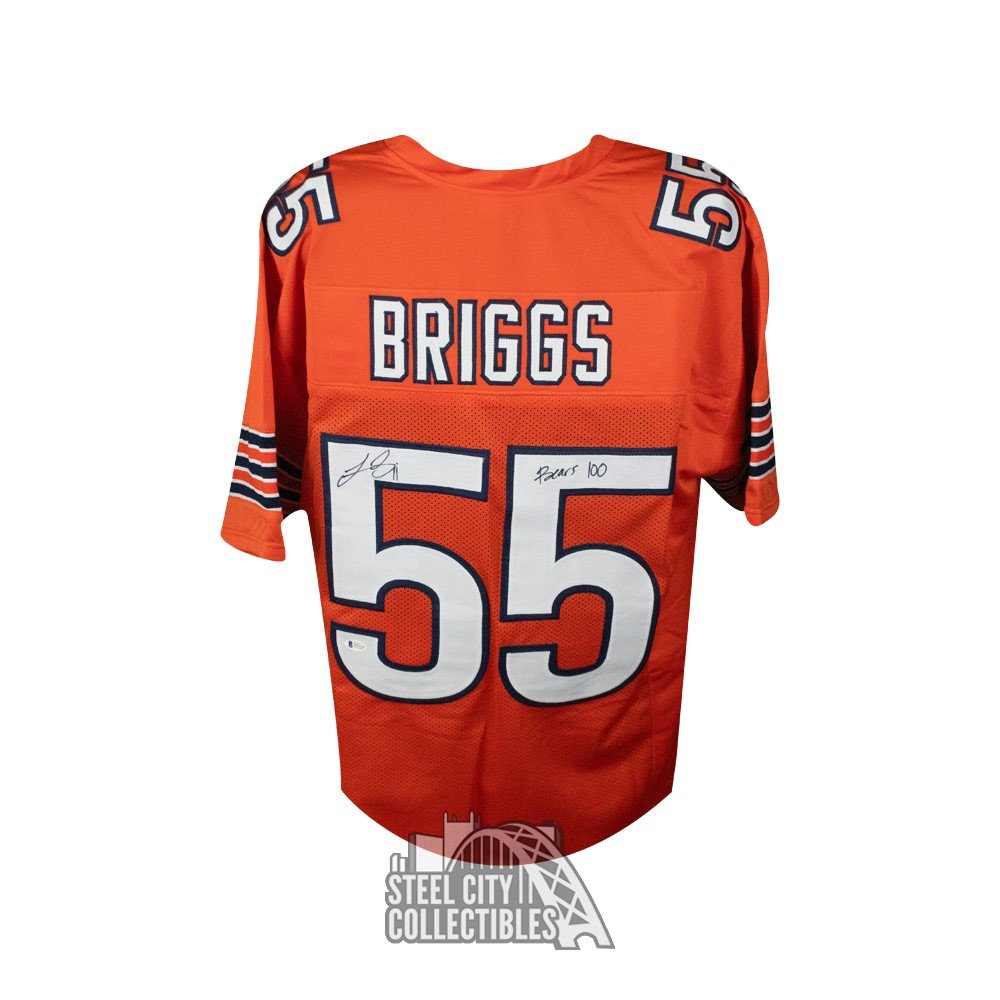 Autographed/Signed Lance Briggs Chicago Orange Football Jersey