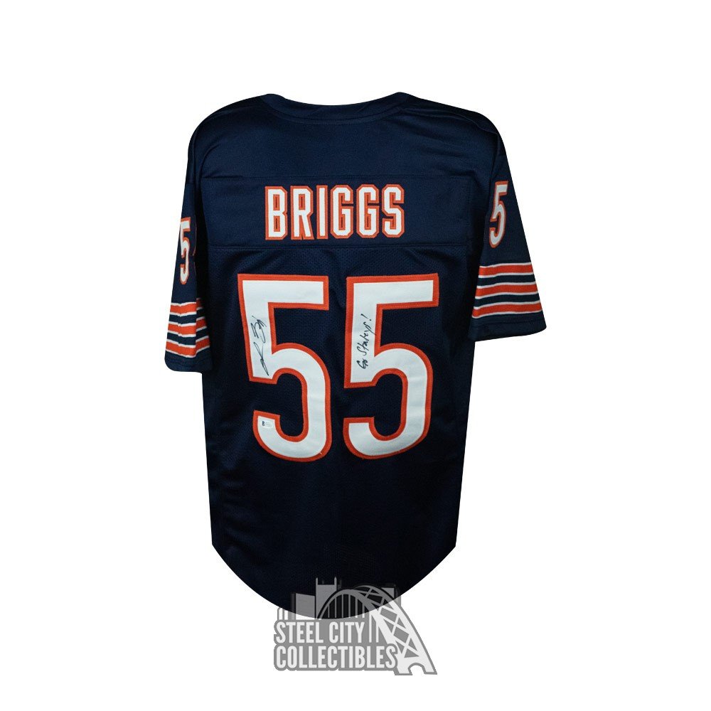 Lance Briggs Bear 4 Life Autographed Chicago Custom Orange Football Jersey  - BAS COA