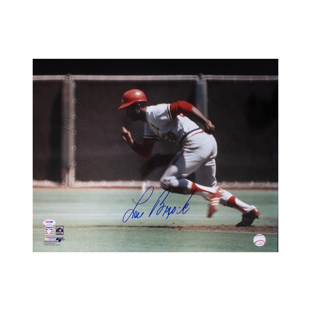 Lou Brock 1998 All-Star Fanfest Red Autographed Card #2 - PSA/DNA