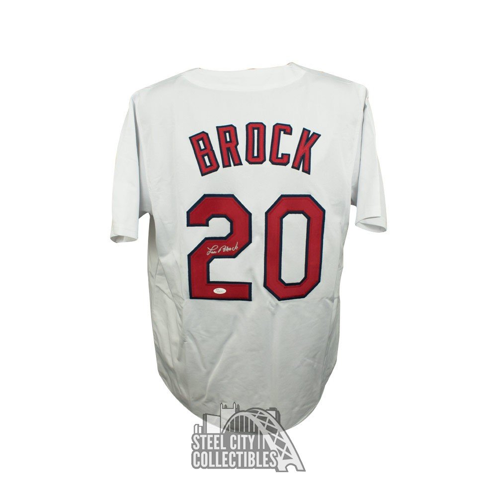 Lou Brock Autographed St Louis Custom White Baseball Jersey - JSA