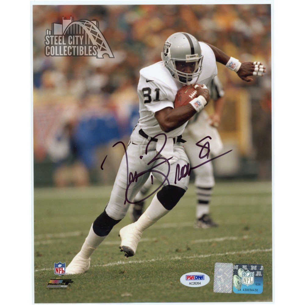 Tim Brown Autographed Oakland Raiders 8x10 Photo - PSA/DNA COA (B)