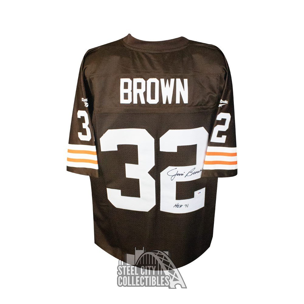 Jim Brown Cleveland Browns Autographed Mitchell & Ness Replica Jersey with  3X MVP Inscription