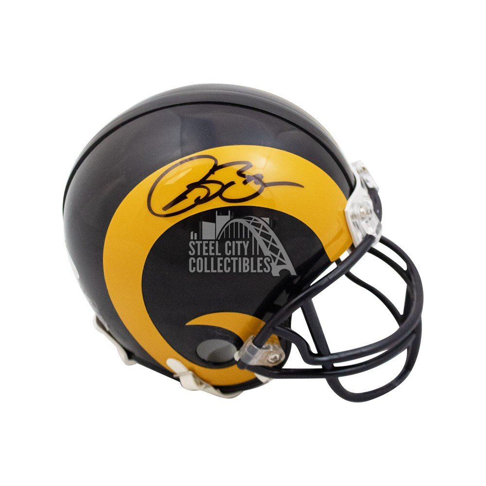 Isaac Bruce Los Angeles Rams Autographed Riddell Throwback Mini Helmet with  HOF 20 Inscription