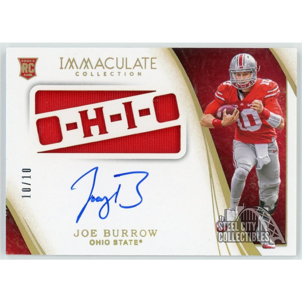 JOE BURROW ROOKIE CARD JERSEY #10 OHIO STATE RC LSU 2020 Panini Score  BENGALS SP