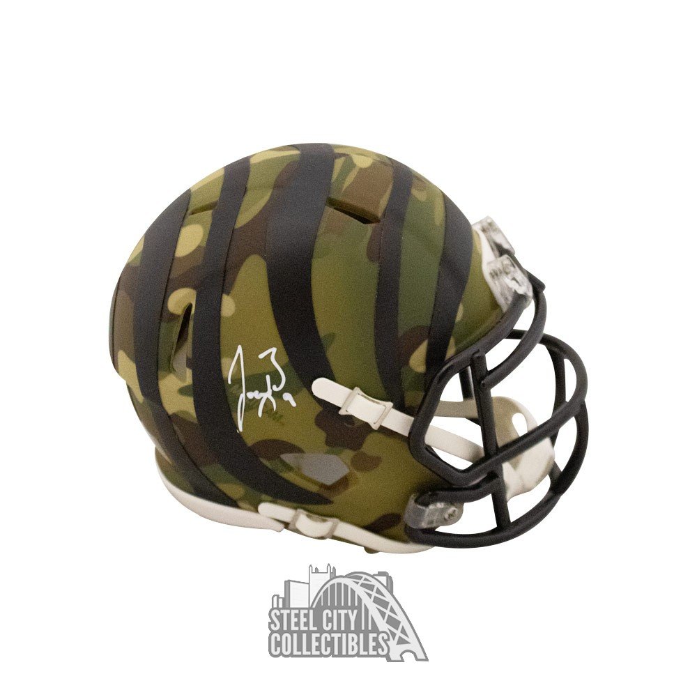 Joe Burrow Signed Cincinnati Bengals Camo Mini Helmet- Fanatics