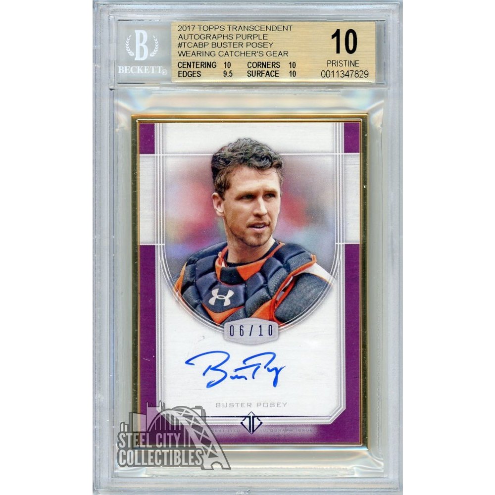 Buster Posey 2017 Topps Transcendent Framed Purple Autograph 6/10 - BGS 10