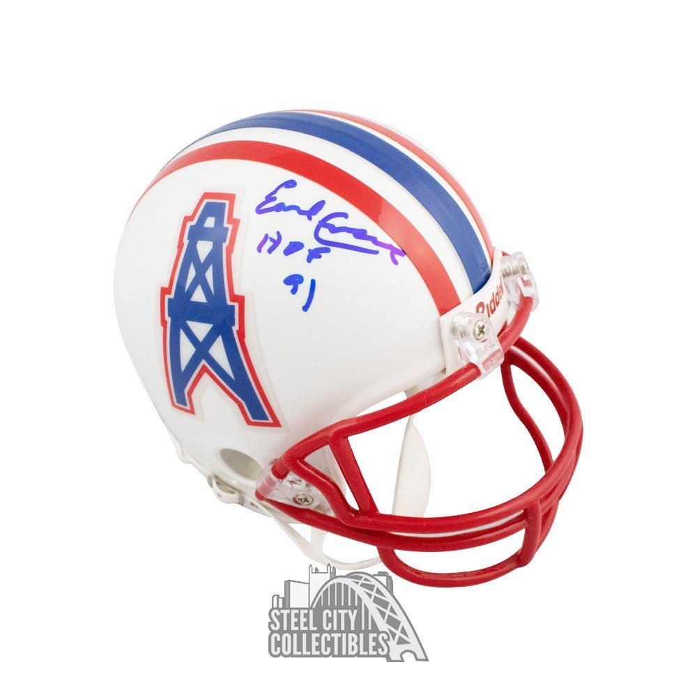 Earl Campbell Signed Autograph Houston Oilers Mini Helmet Beckett Bas Hof 91